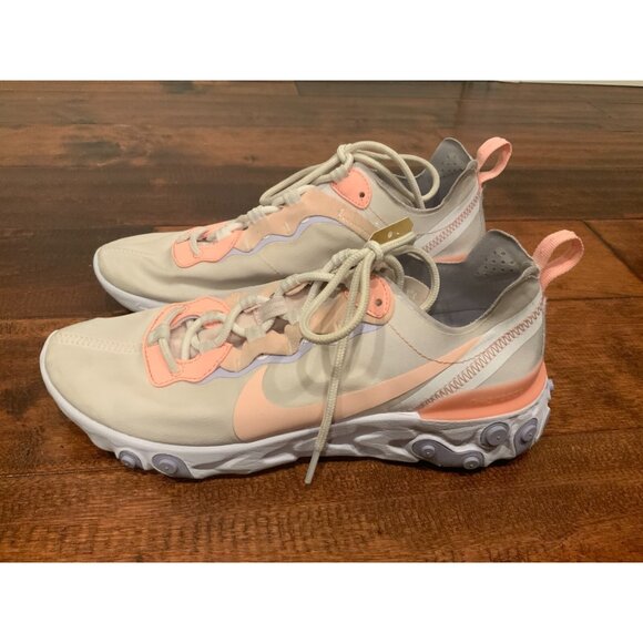 Nike Womens React Element 55 BQ2728-601 White Running Shoes Sneakers Size 9 - Picture 3 of 6